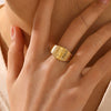 Wholesale Stainless Steel Geometric Tree Of Life Electroplated Ring For Women