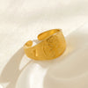 Wholesale Stainless Steel Geometric Tree Of Life Electroplated Ring For Women