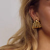 Wholesale Stainless Steel Geometric Triangle Earrings Electroplated Light Luxury Jewelry For Women