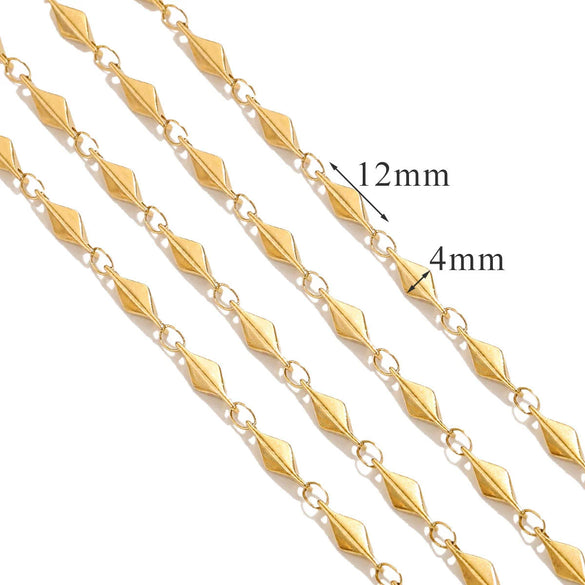 Wholesale Stainless Steel Geometric Triangle Handmade Diamond Chain Necklace With Electroplating Light Luxury Style Diy Jewelry Accessories