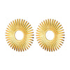 Wholesale Stainless Steel Geometric Triangle Pattern Edge Ring Earrings With Electroplating Jewelry