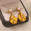 Wholesale Stainless Steel Geometric Triangle Pattern Edge Ring Earrings With Electroplating Jewelry