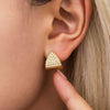Wholesale 316L Stainless Steel Geometric Triangle Zircon Earrings With Electroplating For Women Light Style