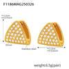 Wholesale 316L Stainless Steel Geometric Triangle Zircon Earrings With Electroplating For Women Light Style