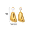 Wholesale Stainless Steel Geometric Triangular Bread Pattern Edge Hoop Earrings 18K Gold Electroplated Nonfading Jewelry