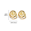 Wholesale Stainless Steel Geometric Triangular Bread Pattern Edge Hoop Earrings 18K Gold Electroplated Nonfading Jewelry