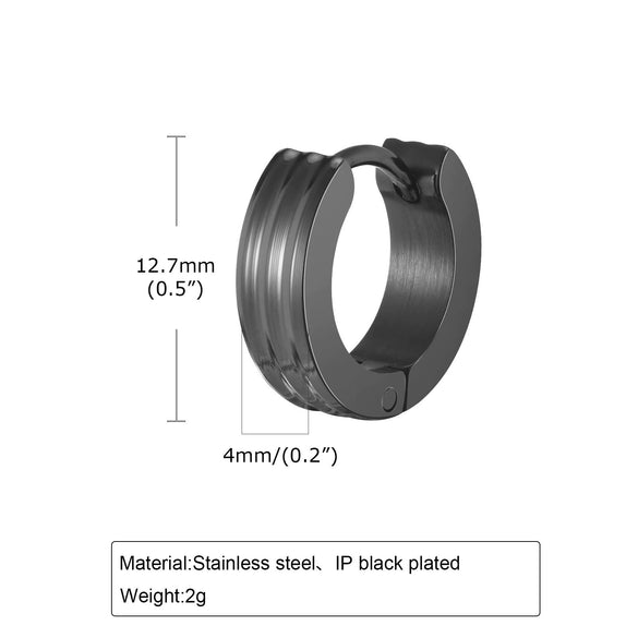 Wholesale Stainless Steel Geometric Tricyclic Men's Ear Ring Electroplated Fashion Jewelry