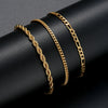 Wholesale Stainless Steel Geometric Twist Chain Bracelet 7Piece Set Electroplated Unisex