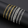 Wholesale Stainless Steel Geometric Twist Chain Bracelet 7Piece Set Electroplated Unisex