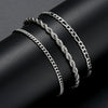 Wholesale Stainless Steel Geometric Twist Chain Bracelet 7Piece Set Electroplated Unisex