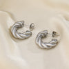 Wholesale Stainless Steel Geometric Twist Ctype Earrings For Women 18K Gold Plated