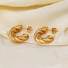 Wholesale Stainless Steel Geometric Twist Ctype Earrings For Women 18K Gold Plated