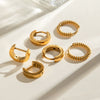 Wholesale Stainless Steel Geometric Twist Ear Buckle Earrings Three Pair Set Electroplated For Women