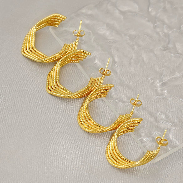 Wholesale Stainless Steel Geometric Twist Earrings For Women Electroplated Fashionable