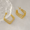 Wholesale Stainless Steel Geometric Twist Earrings For Women With Electroplating Design