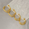 Wholesale Stainless Steel Geometric Twist Earrings For Women With Electroplating Design