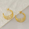 Wholesale Stainless Steel Geometric Twist Earrings For Women With Electroplating Design