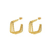 Wholesale Stainless Steel Geometric Twist Earrings For Women With Electroplating Design