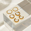 Wholesale Stainless Steel Geometric Twist Earrings With Electroplating For Women