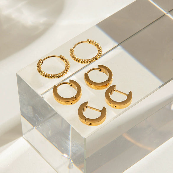 Wholesale Stainless Steel Geometric Twist Earrings With Electroplating For Women