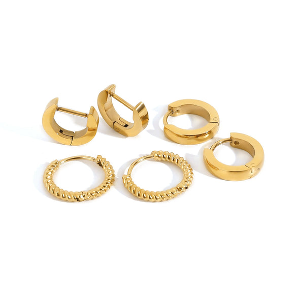 Wholesale Stainless Steel Geometric Twist Earrings With Electroplating For Women