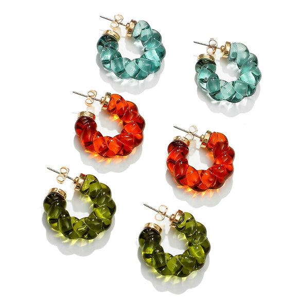 Wholesale Stainless Steel Geometric Twist Hoop Cshaped Earrings With Electroplating Treatment
