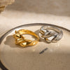 Wholesale Stainless Steel Geometric Twist Ring Electroplated Hand Jewelry For Women