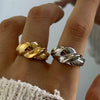 Wholesale Stainless Steel Geometric Twist Ring Electroplated Hand Jewelry For Women