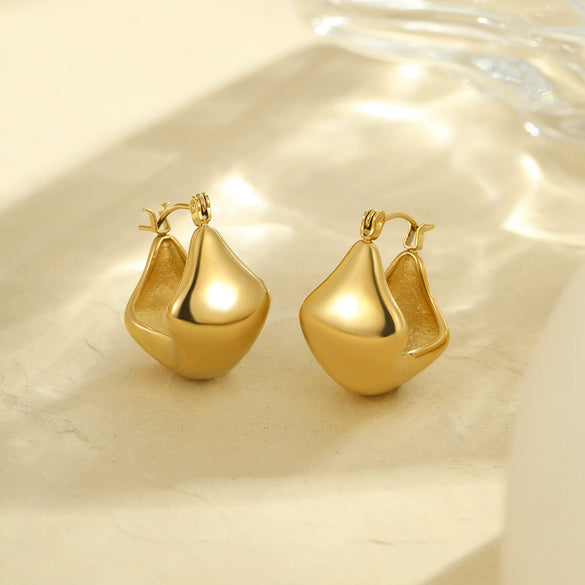 Wholesale Stainless Steel Geometric Twisted Cshaped Irregular Earrings For Women Electroplated Minimalist Fashion Ornaments
