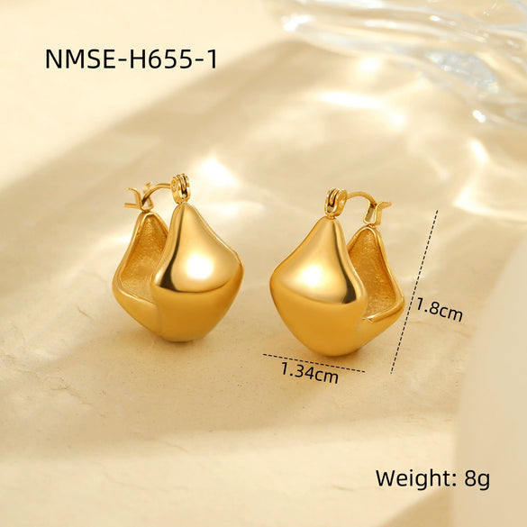 Wholesale Stainless Steel Geometric Twisted Cshaped Irregular Earrings For Women Electroplated Minimalist Fashion Ornaments