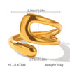 Wholesale Stainless Steel Geometric Twisted Irregular Rings Electroplated Hand Jewelry For Women