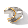 Wholesale Stainless Steel Geometric Twisted Irregular Rings Electroplated Hand Jewelry For Women