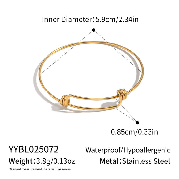 Wholesale Stainless Steel Geometric Twistknot Sliding Bracelet With Pvd Furnace Vacuum Real Gold Plating