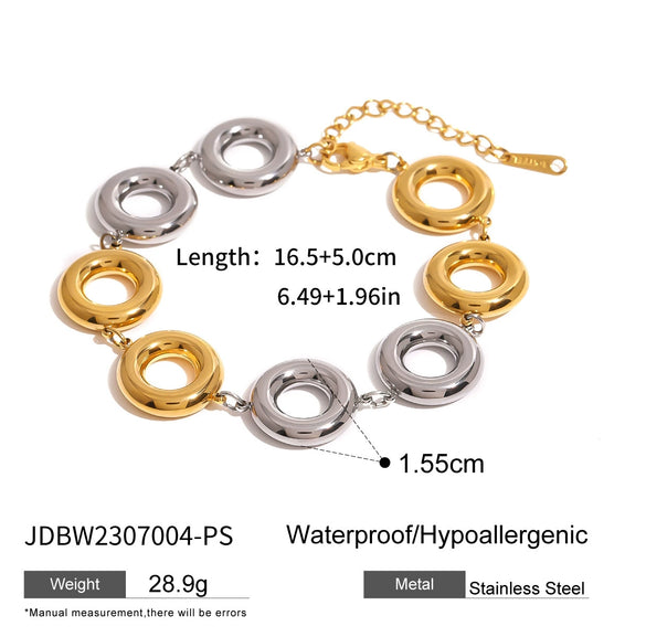 Wholesale Stainless Steel Geometric Two Circle Pendant Earrings With Gold And Silver Color Matching And Electroplating Original Design For Women