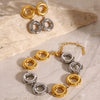 Wholesale Stainless Steel Geometric Two Circle Pendant Earrings With Gold And Silver Color Matching And Electroplating Original Design For Women
