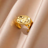 Wholesale Stainless Steel Geometric U Shape Portrait Ring Electroplated Waterproof Jewelry
