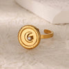 Wholesale Stainless Steel Geometric U Shape Portrait Ring Electroplated Waterproof Jewelry