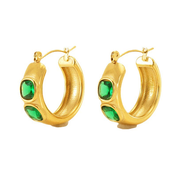 Wholesale 316L Stainless Steel Geometric Ushape Electroplated Retro Light Luxury Simple Fashion Women's Earrings