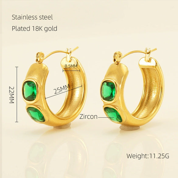 Wholesale 316L Stainless Steel Geometric Ushape Electroplated Retro Light Luxury Simple Fashion Women's Earrings