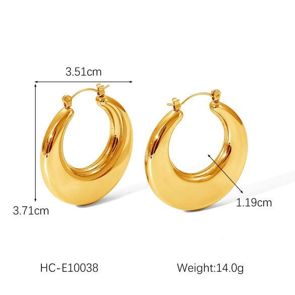 Wholesale Stainless Steel Geometric Ushaped Electroplated Earrings For Women