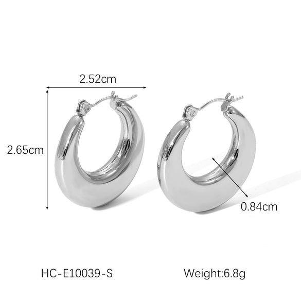 Wholesale Stainless Steel Geometric Ushaped Electroplated Earrings For Women