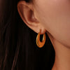 Wholesale Stainless Steel Geometric Ushaped Electroplated Gold Women's Earrings