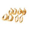 Wholesale Stainless Steel Geometric Ushaped Electroplated Multilayer Threeline Twisted Women's Earrings