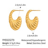 Wholesale Stainless Steel Geometric Ushaped 18K Gold Plated Earrings For Women