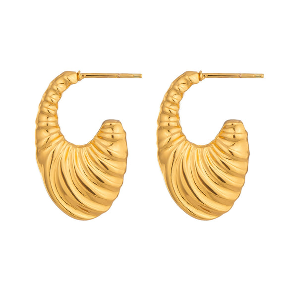 Wholesale Stainless Steel Geometric Ushaped 18K Gold Plated Earrings For Women