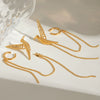 Wholesale Stainless Steel Geometric Vintage Bird Hollow Wings Bead Chain Tassel Ear Clip Earrings For Women