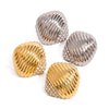 Wholesale Stainless Steel Geometric Vintage Style Square Thread Diamond Earrings Jewelry