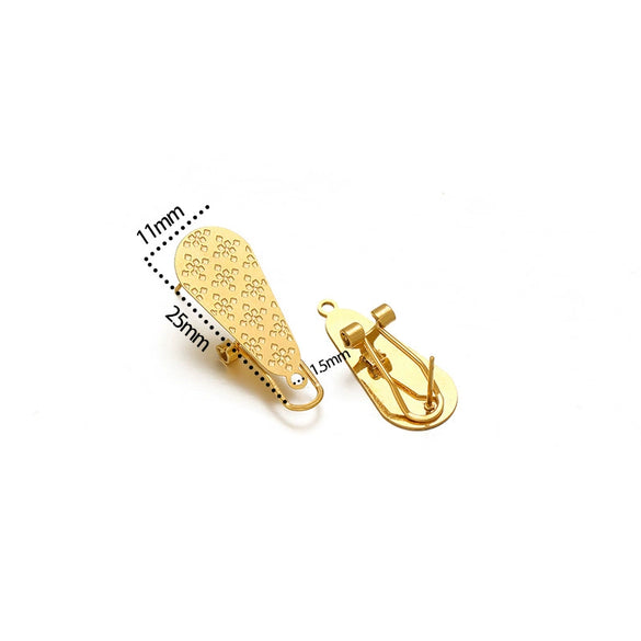 Wholesale Stainless Steel Geometric Water Drop Painting Ear Clip Jewelry