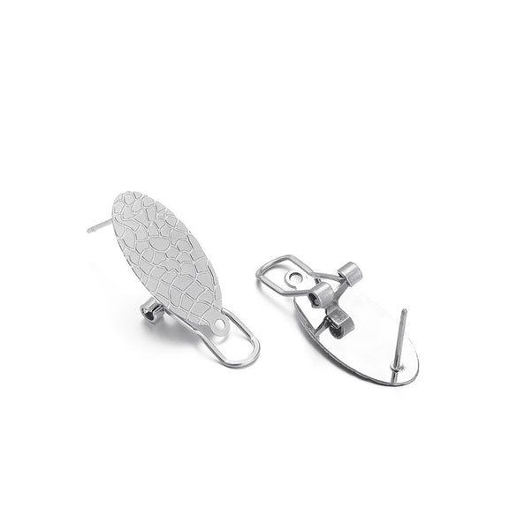 Wholesale Stainless Steel Geometric Water Drop Painting Ear Clip Jewelry
