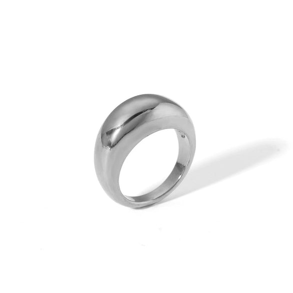 Wholesale Stainless Steel Geometric Water Drop Smooth Ring 18K Goldplated For Unisex Stackable
